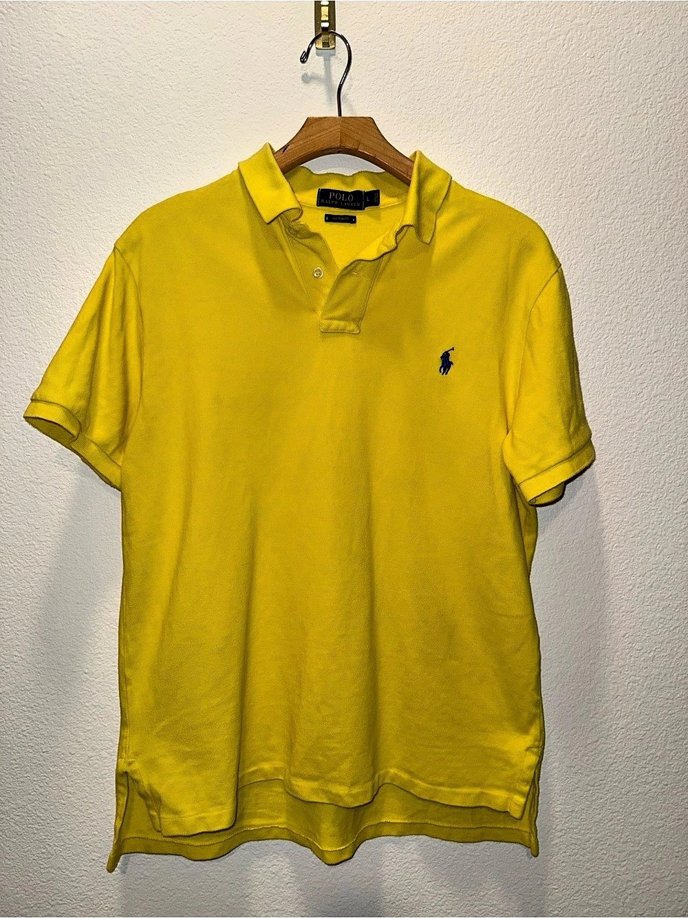 Polo Ralph Lauren Men’s Yellow Custom Fit Polo Shirt – Size L